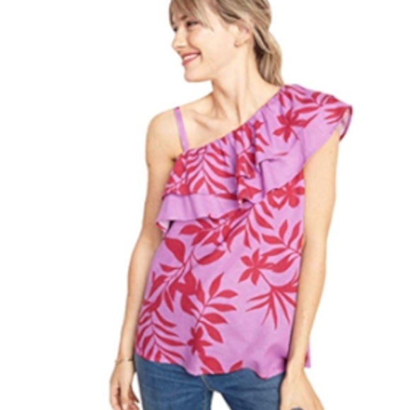 NWT: old navy Ruffle-Tiered One-Shoulder Top for Women - Picture 1 of 1